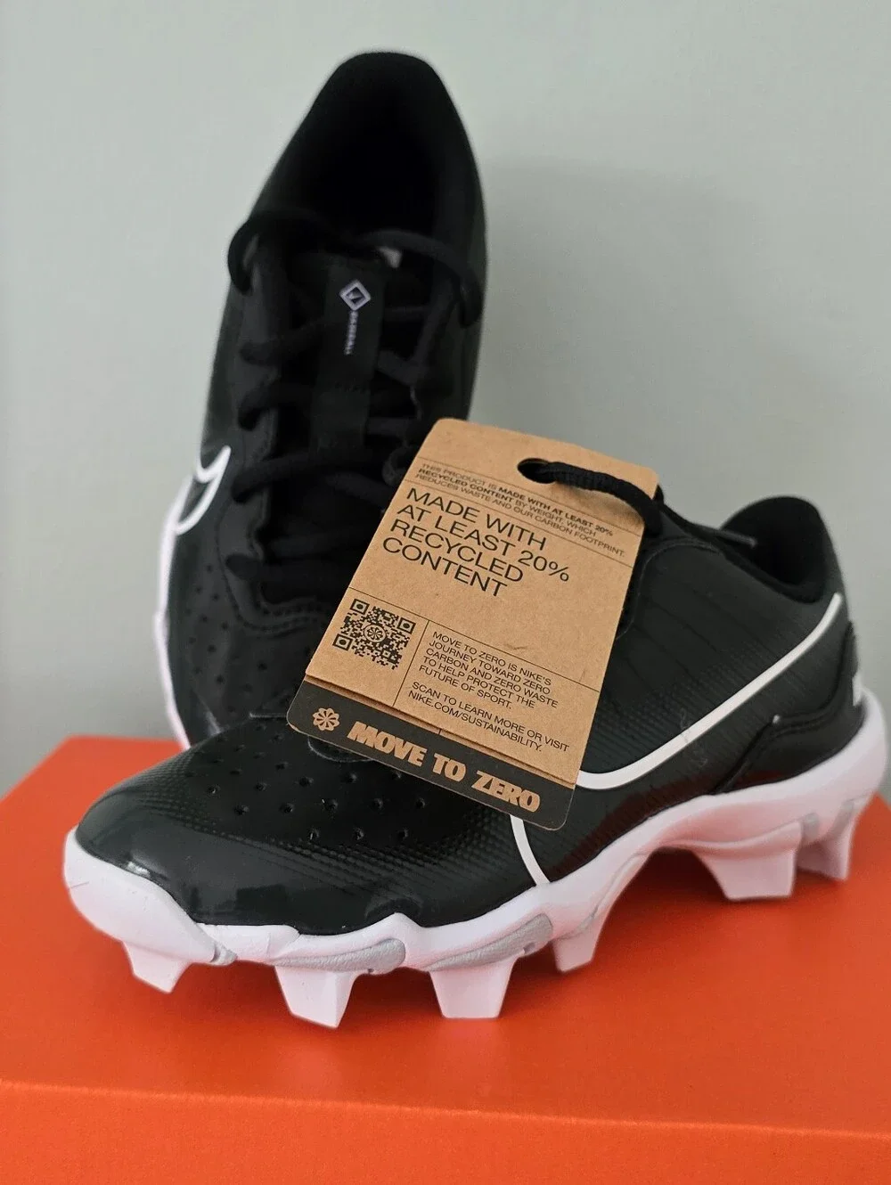 New Nike Kids Black White Youth Cleats